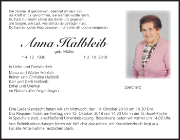 Anzeige von Anna Halbleib von MGO