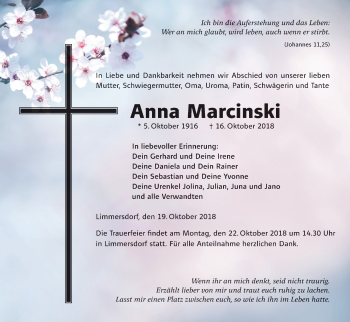 Anzeige von Anna Marcinski von MGO