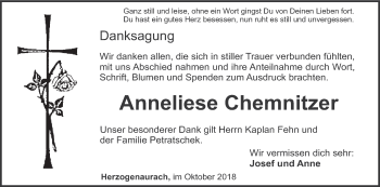 Anzeige von Anneliese Chemnitzer von MGO