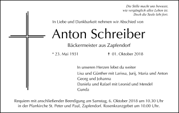 Anzeige von Anton Schreiber von MGO