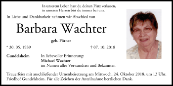 Anzeige von Barbara Wachter von MGO