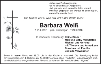 Anzeige von Barbara Weiß von MGO