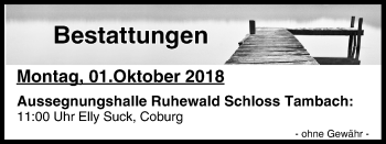 Anzeige von Bestattungen vom 01.10.2018 von MGO