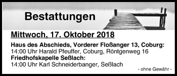 Anzeige von Bestattungen vom 17.10.2018 von MGO