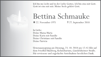 Anzeige von Bettina Schmauke von MGO