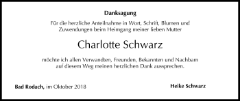 Anzeige von Charlotte Schwarz von MGO