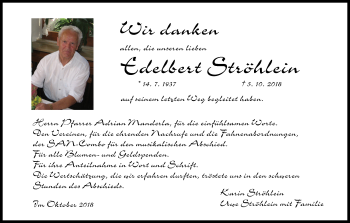 Anzeige von Edelbert Ströhlein von MGO