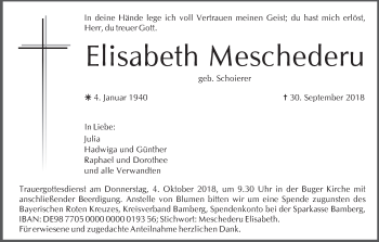 Anzeige von Elisabeth Meschederu von MGO