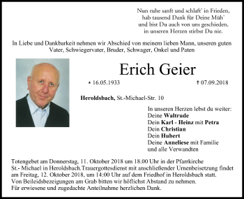 Anzeige von Erich Geier von MGO