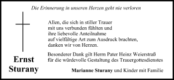 Anzeige von Ernst Sturany von MGO