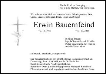 Anzeige von Erwin Bauernfeind von MGO