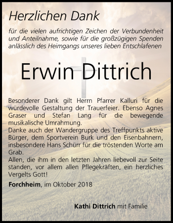 Anzeige von Erwin Dittrich von MGO