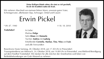 Anzeige von Erwin Pickel von MGO