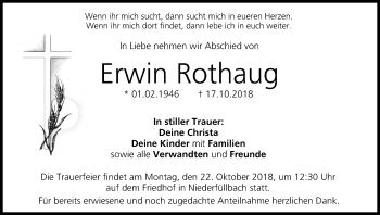 Anzeige von Erwin Rothaug von MGO