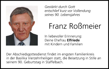 Anzeige von Franz Roßmeier von MGO