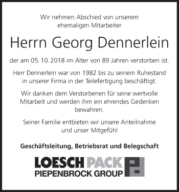 Anzeige von Georg Dennerlein von MGO