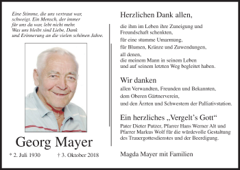 Anzeige von Georg Mayer von MGO
