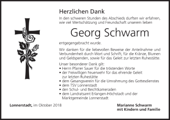 Anzeige von Georg Schwarm von MGO
