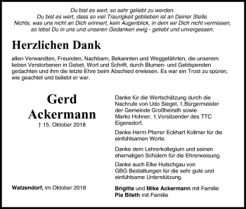 Anzeige von Gerd Ackermann von MGO