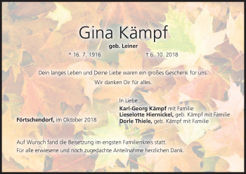 Anzeige von Gina Kämpf von MGO
