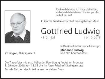Anzeige von Gottfried Ludwig von MGO