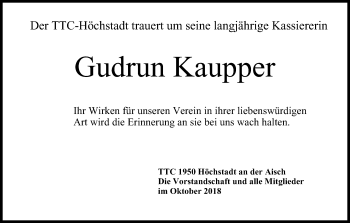 Anzeige von Gudrun Kaupper von MGO