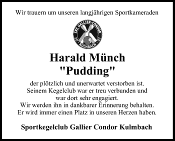 Anzeige von Harald Münch von MGO