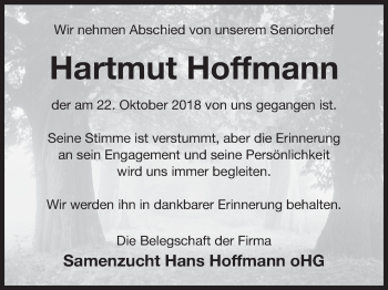 Anzeige von Hartmut Hoffmann von MGO
