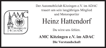 Anzeige von Heinz Hattendorf von MGO