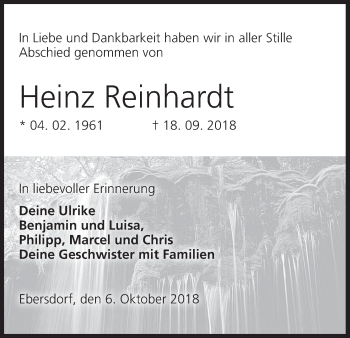 Anzeige von Heinz Reinhardt von MGO