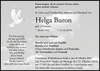 Anzeige von Helga Buron von MGO