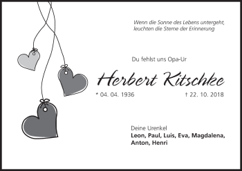 Anzeige von Herbert Kitschke von MGO