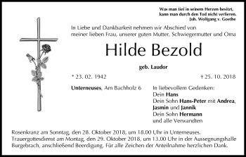 Anzeige von Hilde Bezold von MGO