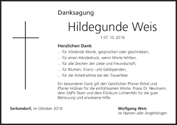 Anzeige von Hildegunde Weis von MGO