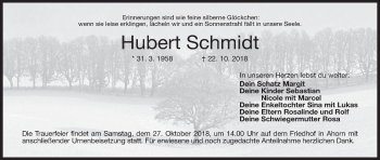 Anzeige von Hubert Schmidt von MGO