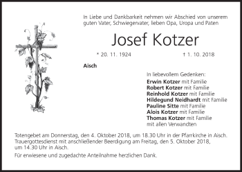 Anzeige von Josef Kotzer von MGO