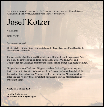 Anzeige von Josef Kotzer von MGO