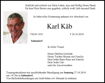 Anzeige von Karl Käb von MGO
