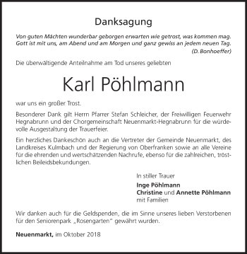 Anzeige von Karl Pöhlmann von MGO