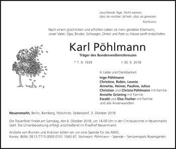 Anzeige von Karl Pöhlmann von MGO