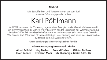 Anzeige von Karl Pöhlmann von MGO