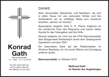 Anzeige von Konrad Gath von MGO