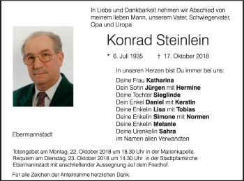 Anzeige von Konrad Steinlein von MGO