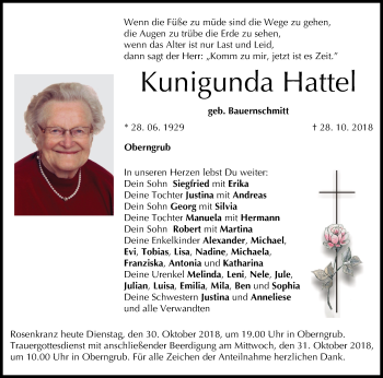 Anzeige von Kunigunda Hattel von MGO
