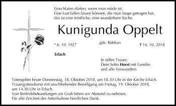 Anzeige von Kunigunda Oppelt von MGO