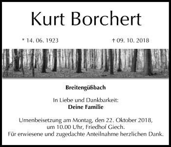 Anzeige von Kurt Borchert von MGO