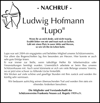 Anzeige von Ludwig Hofmann von MGO