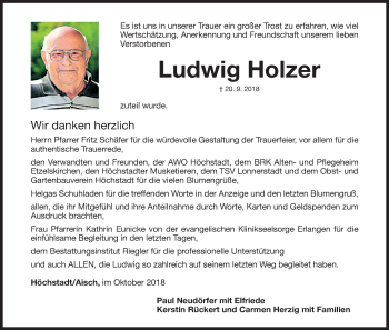 Anzeige von Ludwig Holzer von MGO