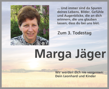 Anzeige von Marga Jäger von MGO