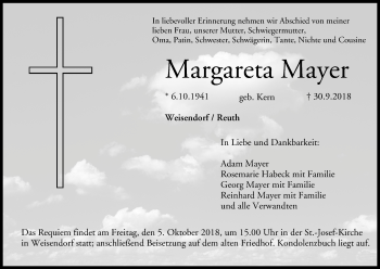 Anzeige von Margareta Mayer von MGO